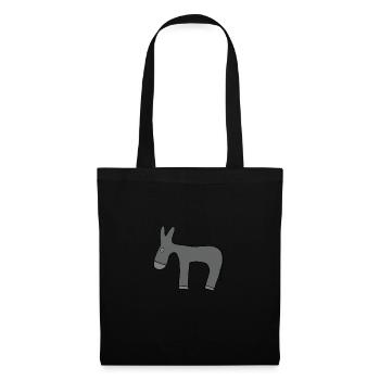 âne - Sac en tissu - noir - Devant