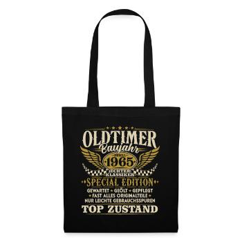 Oldtimer Baujahr 1965 Jahrgang Geburtstag Geschenk - Stoffbeutel - Schwarz - Vorne