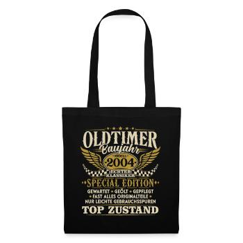 Oldtimer Baujahr 2004 Jahrgang Geburtstag Geschenk - Stoffbeutel - Schwarz - Vorne