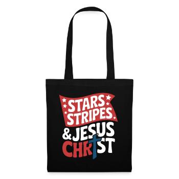Amerikanischer Gläubiger Christ July 4th Jesus - Stoffbeutel - Schwarz - Vorne