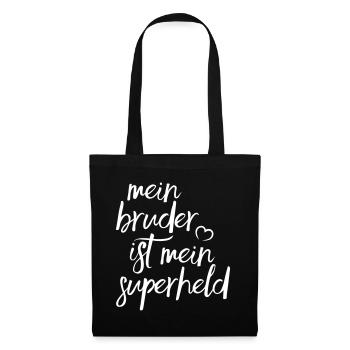 Mein Bruder ist mein Superheld - Stoffbeutel - Schwarz - Vorne