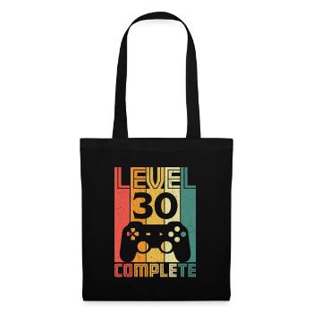 30. Geburtstag Gamer Level 30 Complete 30 Jahre - Stoffbeutel - Schwarz - Vorne