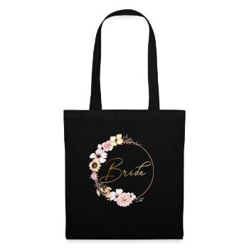 peachy_wreath_bride - Stoffbeutel - Schwarz - Vorne