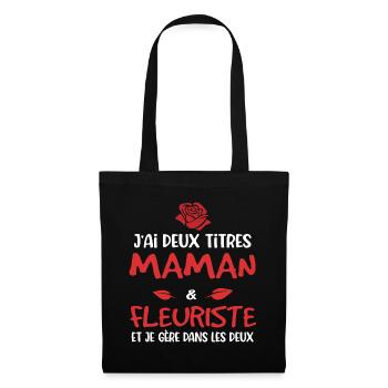 Maman fleuriste cadeau drôle fête des mères - Sac en tissu - noir - Devant