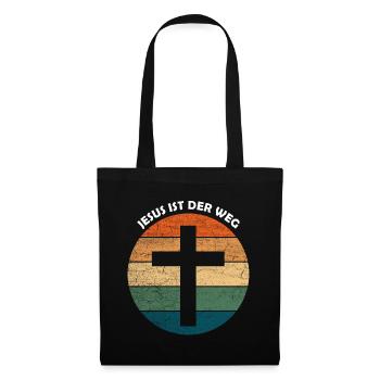 Jesus ist der Weg - Religion Bibel Gott - Stoffbeutel - Schwarz - Vorne
