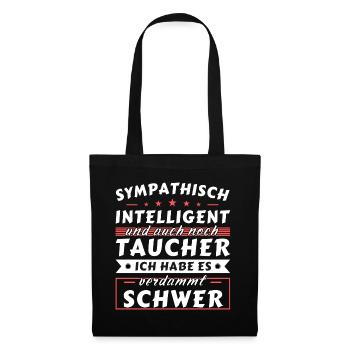 Sympathisch und intelligent - Taucher Edition - Stoffbeutel - Schwarz - Vorne
