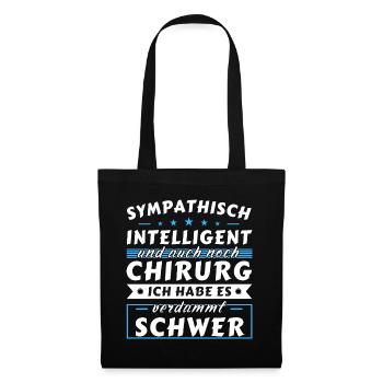 Sympathisch und intelligent - Chirurg Edition - Stoffbeutel - Schwarz - Vorne