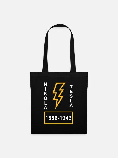 Nikola Tesla Strom - Stoffbeutel - Schwarz