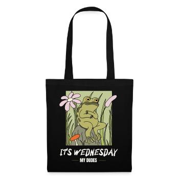 It is Wednesday my dudes! Meme Frosch - Stoffbeutel - Schwarz - Vorne