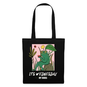 It is Wednesday my dudes! Meme Frosch - Stoffbeutel - Schwarz - Vorne