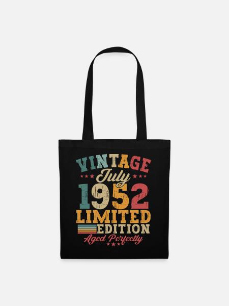 Vintage July 1952 Vintage Birthday Gift - Tote Bag - black