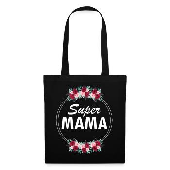 Super Mama Muttertag Mama Geschenk Die Beste Mutti - Stoffbeutel - Schwarz - Vorne