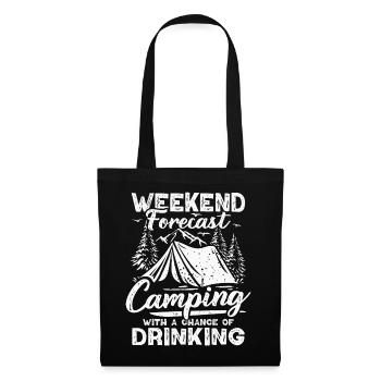 Camping Forecast Beer Tent Mountains Hiking Camper - Tote Bag - black - Front