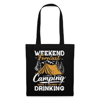 Camping Forecast Beer Tent Mountains Hiking Camper - Tote Bag - black - Front