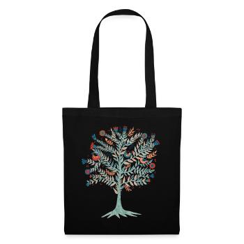 Arbre. Arbre de vie. Yggdrasil - Sac en tissu - noir - Devant