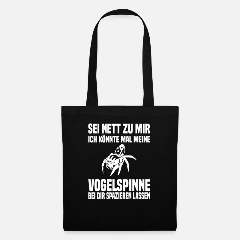 Vogelspinne Haustier Spinnentier - Stoffbeutel - Schwarz