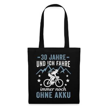 Radfahrer 30. Geburtstag Fahrrad ohne Akku - Stoffbeutel - Schwarz - Vorne