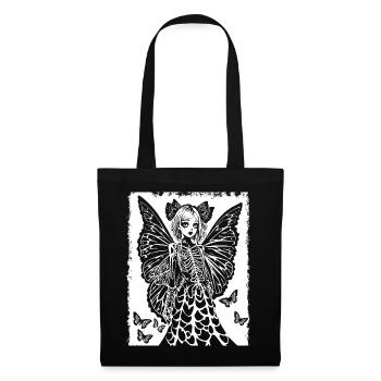 Fairycore Aesthetics Skeleton Fairy Goth Gothic G - Tote Bag - black - Front