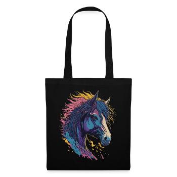 Pop Art Horse - Stoffbeutel - Schwarz - Vorne