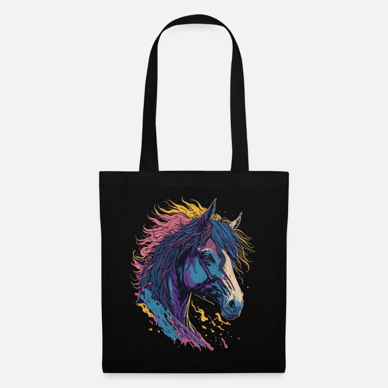 Pop Art Horse - Stoffbeutel - Schwarz