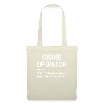 Grutier, machines de construction, crochet de grue, grutier - Sac en tissu - nature - Devant