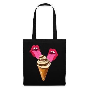 Ice licking tongue - Tote Bag - black - Front