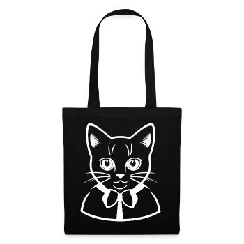 Funny Cat Silhouette Cheeky Fun Cats - Tote Bag - black - Front