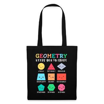 Geometrie hält Sie in Form, geometrische Formen - Stoffbeutel - Schwarz - Vorne