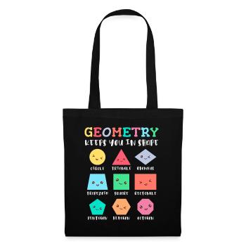 Geometrie hält Sie in Form, geometrische Formen - Stoffbeutel - Schwarz - Vorne
