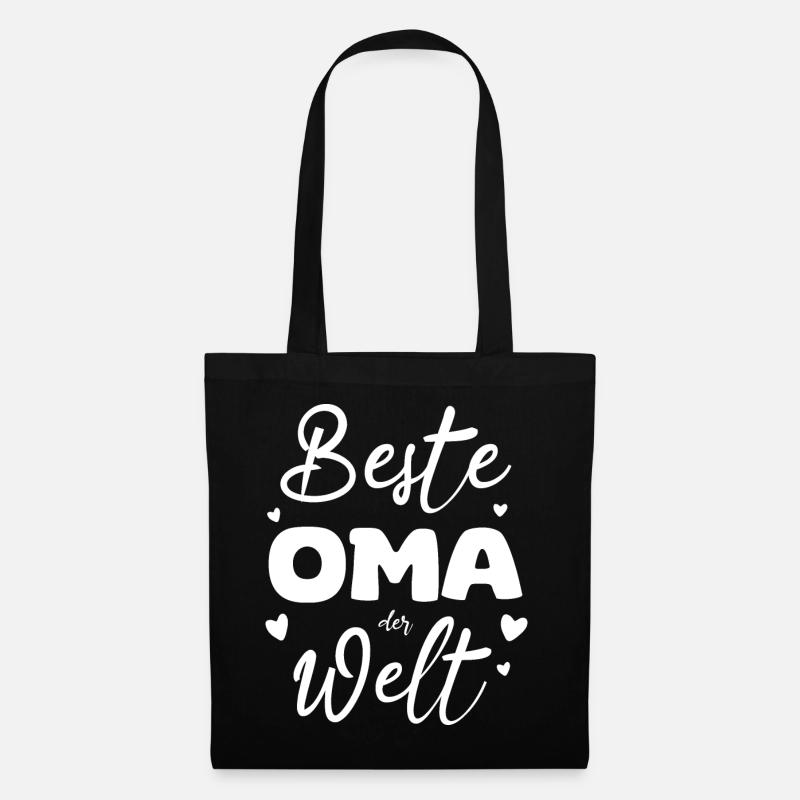 Beste Oma der Welt Herz - Stoffbeutel - Schwarz