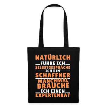 Ich führe Selbstgespräche - Schaffner Edition - Stoffbeutel - Schwarz - Vorne