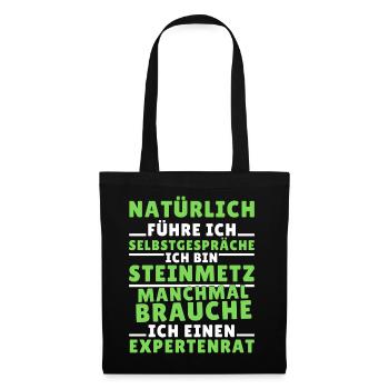 Ich führe Selbstgespräche - Steinmetz Edition - Stoffbeutel - Schwarz - Vorne