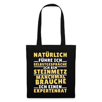 Ich führe Selbstgespräche - Steinmetz Edition - Stoffbeutel - Schwarz - Vorne