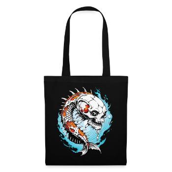 Koi Skull // Totenkopf Fisch // Karpfen FS0007 - Stoffbeutel - Schwarz - Vorne