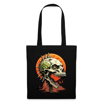 Dinosaur Skull // Dino Skull // Rex FS0024 - Tote Bag - black - Front