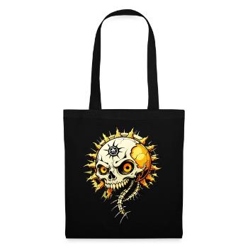 Sun Skull / Totenkopf Sonne / Sonnenschein FS0065 - Stoffbeutel - Schwarz - Vorne