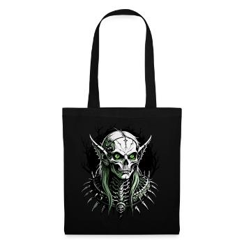 Wood Elf Skull // Skull Forest Elf FS0084 - Tote Bag - black - Front