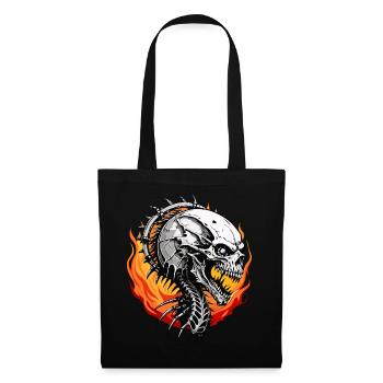 Crâne de Dragon de Feu // Totenkopf Feuerdrache FS0099 - Sac en tissu - noir - Devant