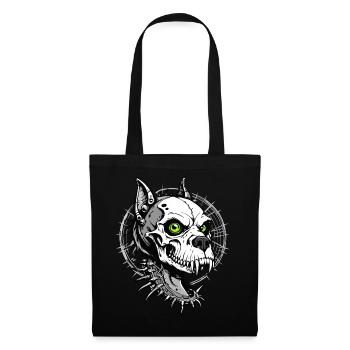 Crâne de chien // Totenkopf Hund // wuff FS0102 - Sac en tissu - noir - Devant