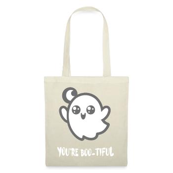 Déguisement de fantôme d’Halloween BOO-TIFUL Diction drôle - Sac en tissu - nature - Devant