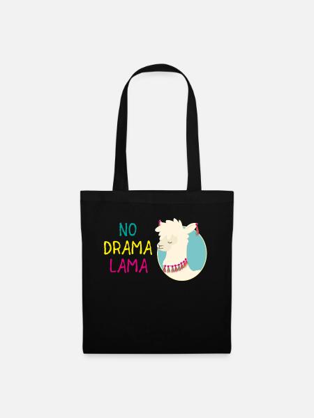 No Drama Lama - Stoffbeutel - Schwarz