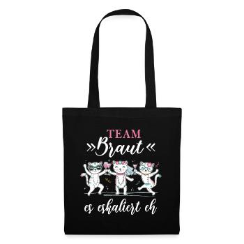 Team Braut Junggesellinnenabschied Partnerlook - Stoffbeutel - Schwarz - Vorne