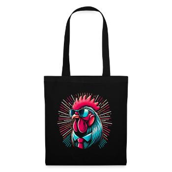 Fashion Rooster with Glasses - Tote Bag - black - Front