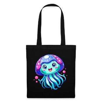 Méduse mignonne - Sac en tissu - noir - Devant
