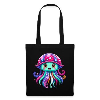 Méduse mignonne - Sac en tissu - noir - Devant