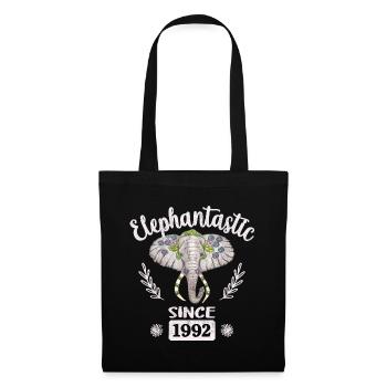 Eléphantastique depuis 1992, Tête D’éléphant Décorée - Sac en tissu - noir - Devant