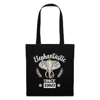 Eléphastrastique depuis 1980, Tête d’éléphant décorée - Sac en tissu - noir - Devant