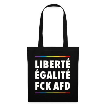 Antifaschistisches Statement Protest FCK AfD - Stoffbeutel - Schwarz - Vorne