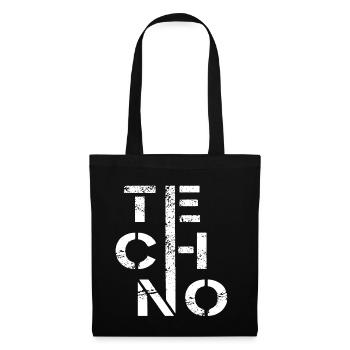 Minimal Techno - Stoffbeutel - Schwarz - Vorne