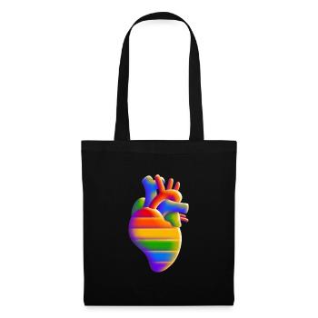 Beating with Pride - Herz - Liebe - Stoffbeutel - Schwarz - Vorne